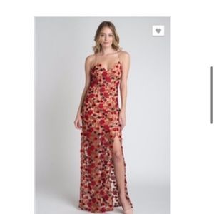 Minuet floral maxi sequin dress S adjustable strap